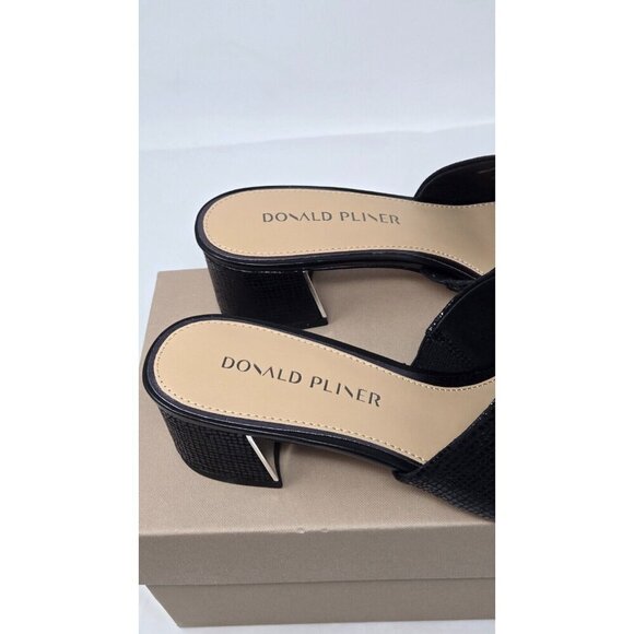 Donald Pliner Melrospm pebbled metallic black Sandal Women's size 8.5 - Picture 7 of 9